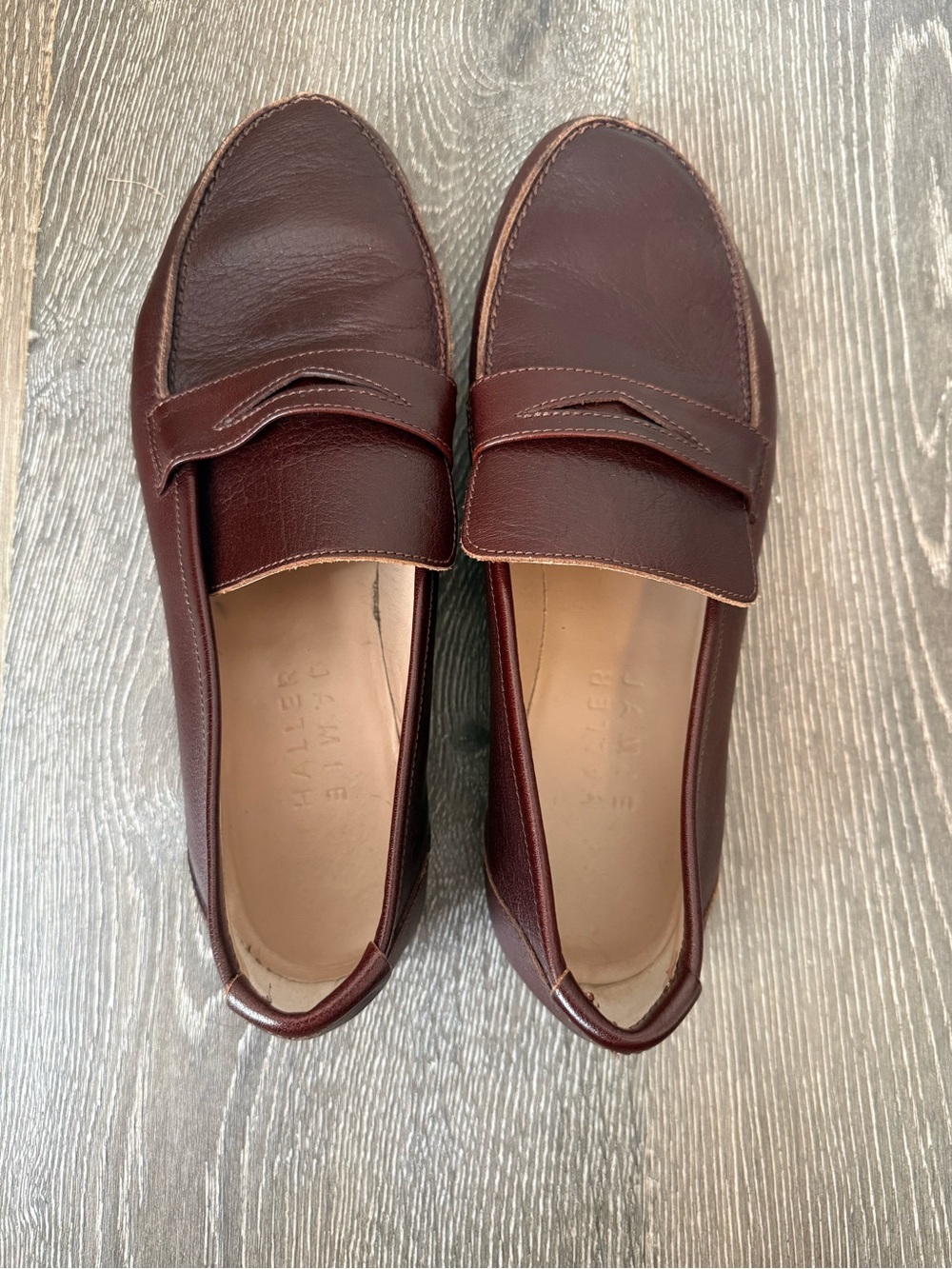 Jamie Haller, Brown Leather Penny Loafers, Size 39 - Picture 5 of 8